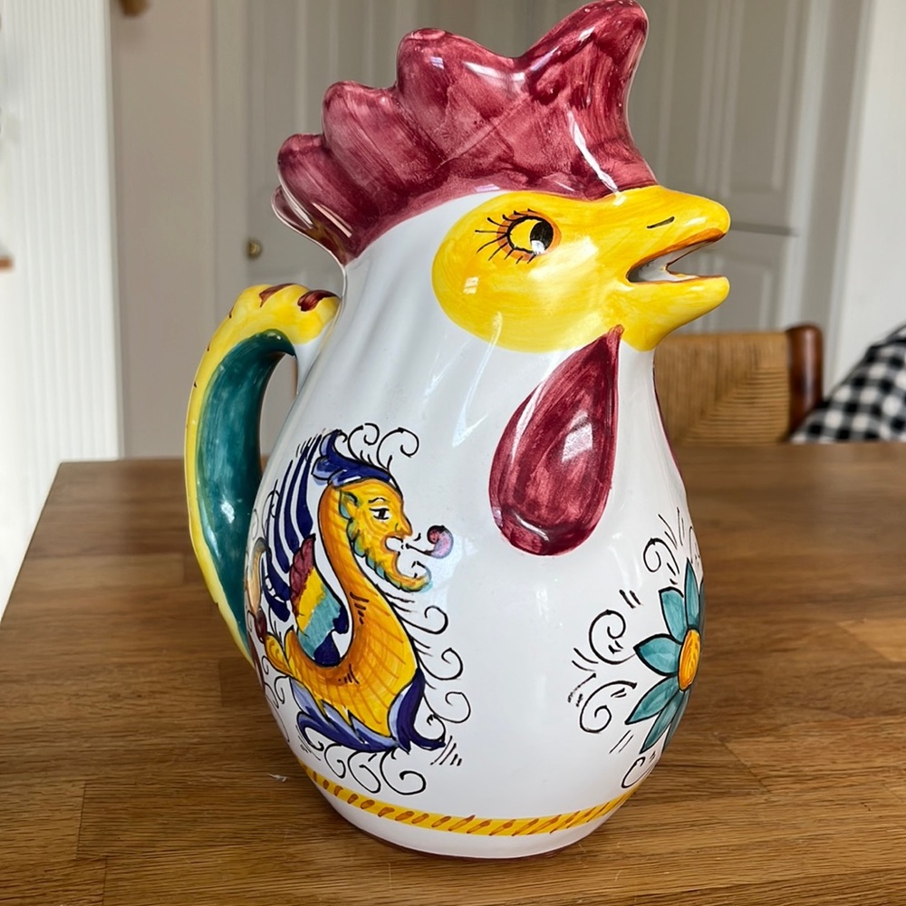Williams Sonoma Sur lá Table Nova Deruta Rooster Pitcher